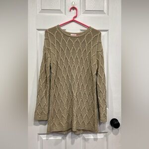 J. Jill Tan Cable Knit Sweater